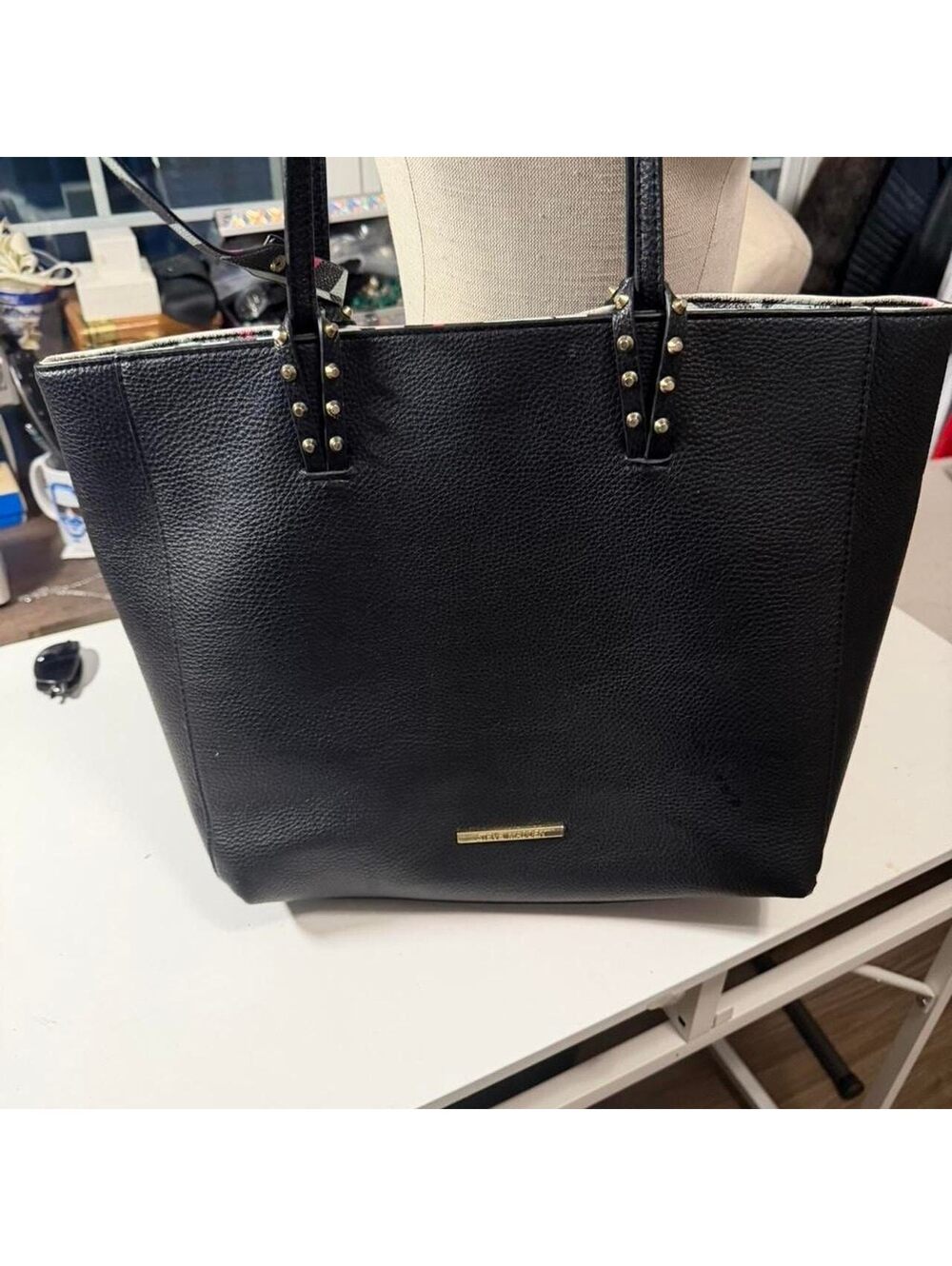 Steve Madden Black Tote Bag and Matching Pouch